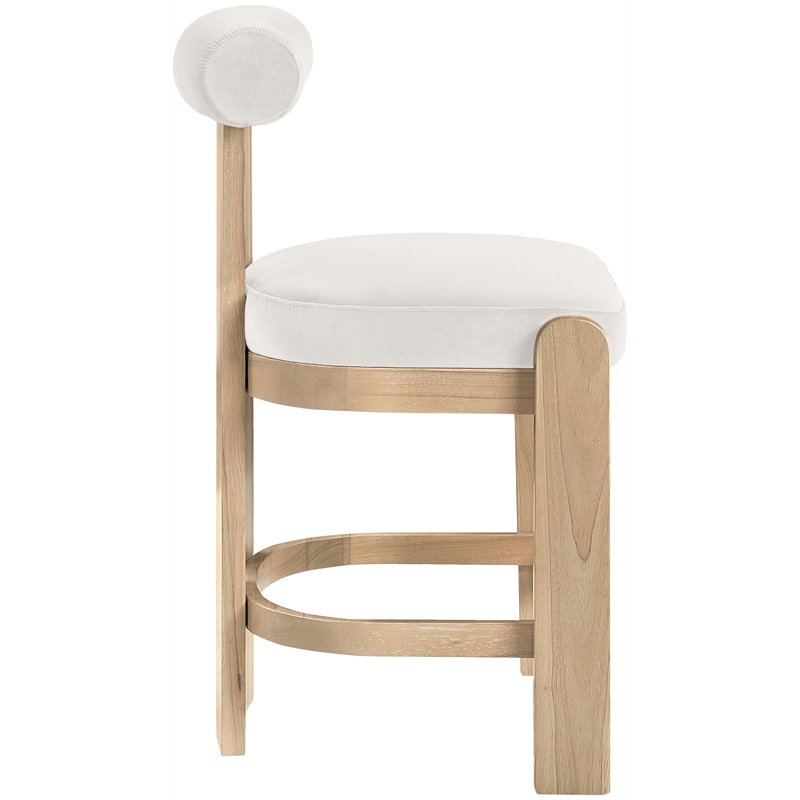 Meridian Furniture Arienzo Cream Velvet Upholstered Counter Stool (Set of 2)