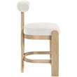 Meridian Furniture Arienzo Cream Velvet Upholstered Counter Stool (Set of 2)