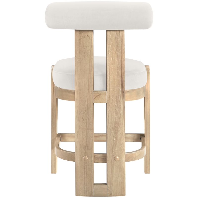 Meridian Furniture Arienzo Cream Velvet Upholstered Counter Stool (Set of 2)