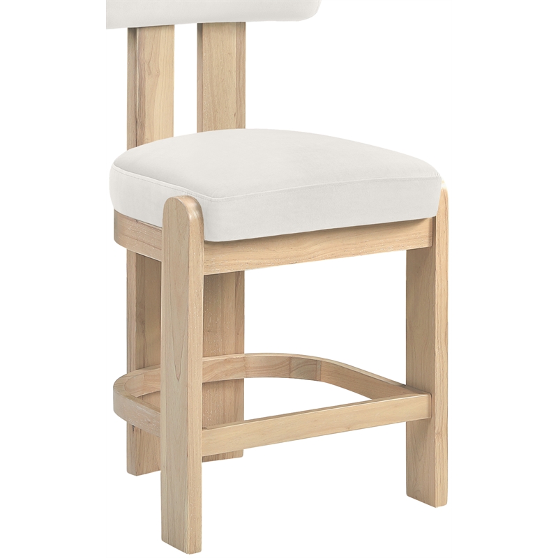 Meridian Furniture Arienzo Cream Velvet Upholstered Counter Stool (Set of 2)