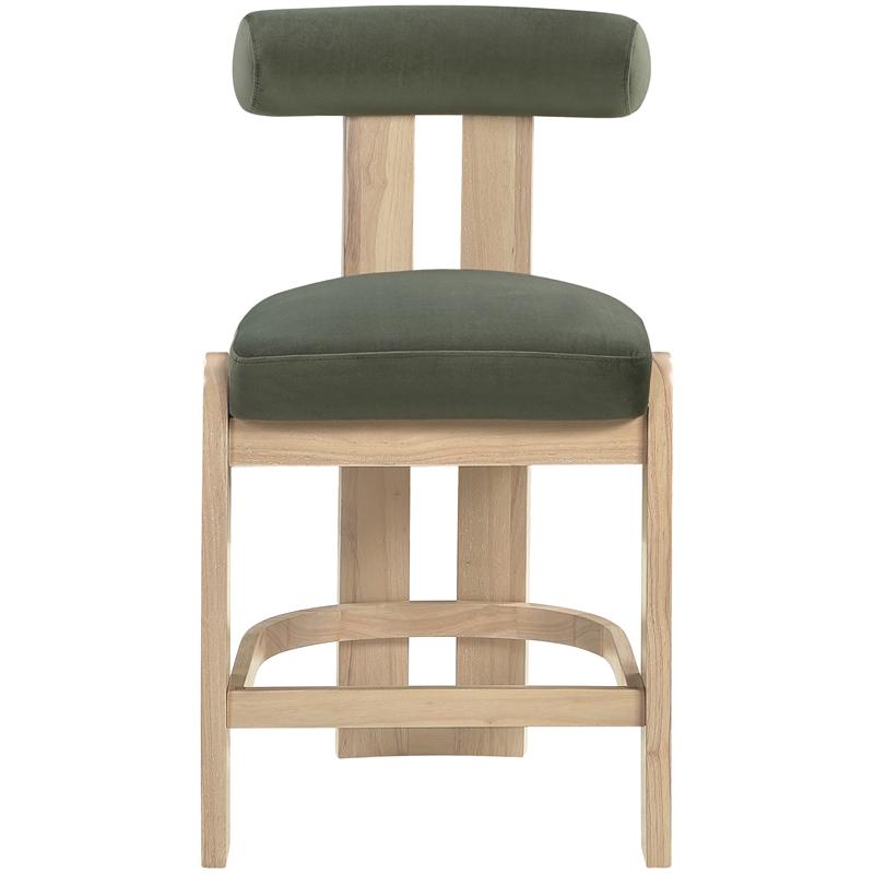 Meridian Furniture Arienzo Green Velvet Upholstered Counter Stool (Set of 2)