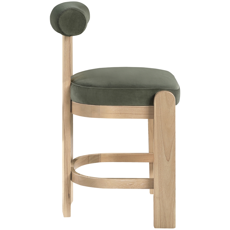 Meridian Furniture Arienzo Green Velvet Upholstered Counter Stool (Set of 2)