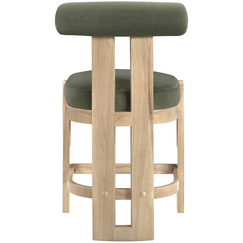 Meridian Furniture Arienzo Green Velvet Upholstered Counter Stool (Set of 2)