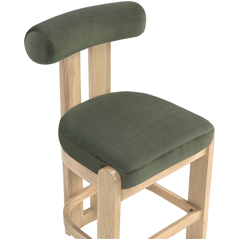 Meridian Furniture Arienzo Green Velvet Upholstered Counter Stool (Set of 2)