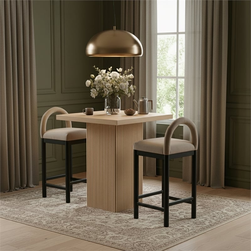 Meridian Furniture Belinda Natural Veneer And Solid Wood Counter Height Table