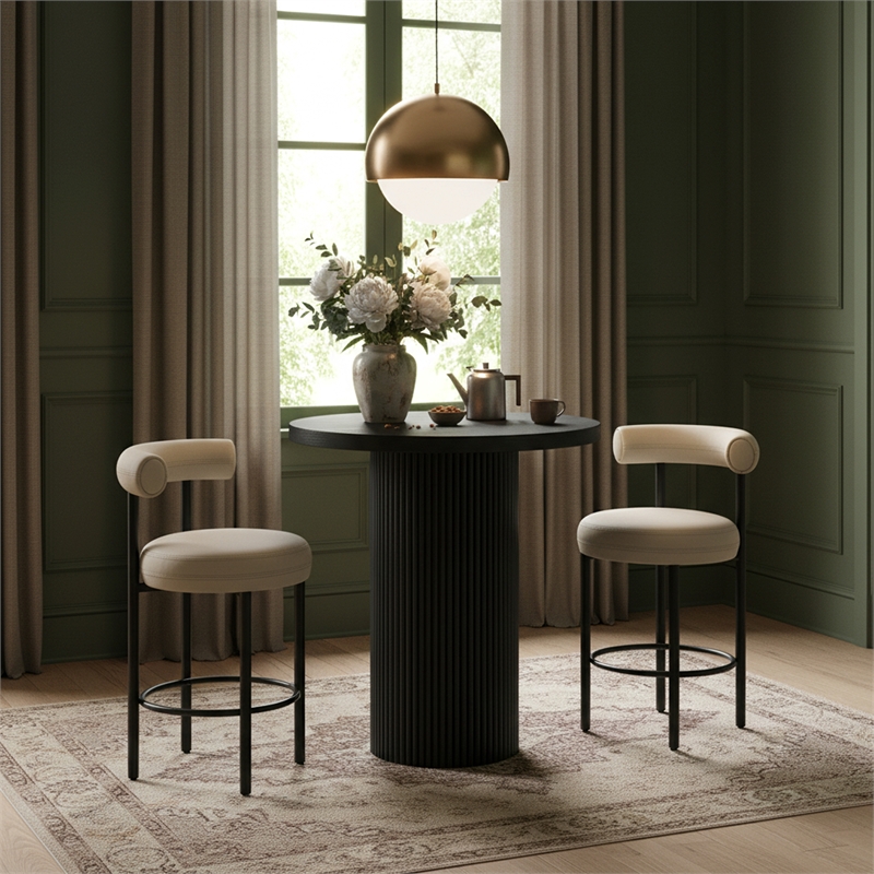 Meridian Furniture Belinda Black Oak Veneer And Solid Wood Bar Height Table