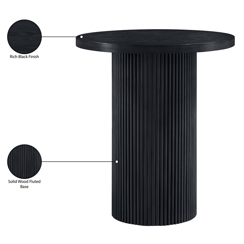 Meridian Furniture Belinda Black Oak Veneer And Solid Wood Bar Height Table