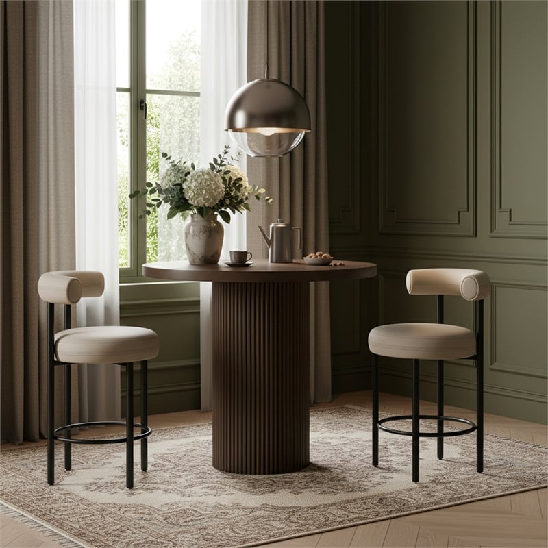 Meridian Furniture Belinda Brown Oak Veneer And Solid Wood Bar Height Table