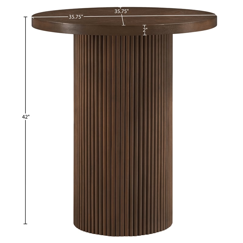 Meridian Furniture Belinda Brown Oak Veneer And Solid Wood Bar Height Table