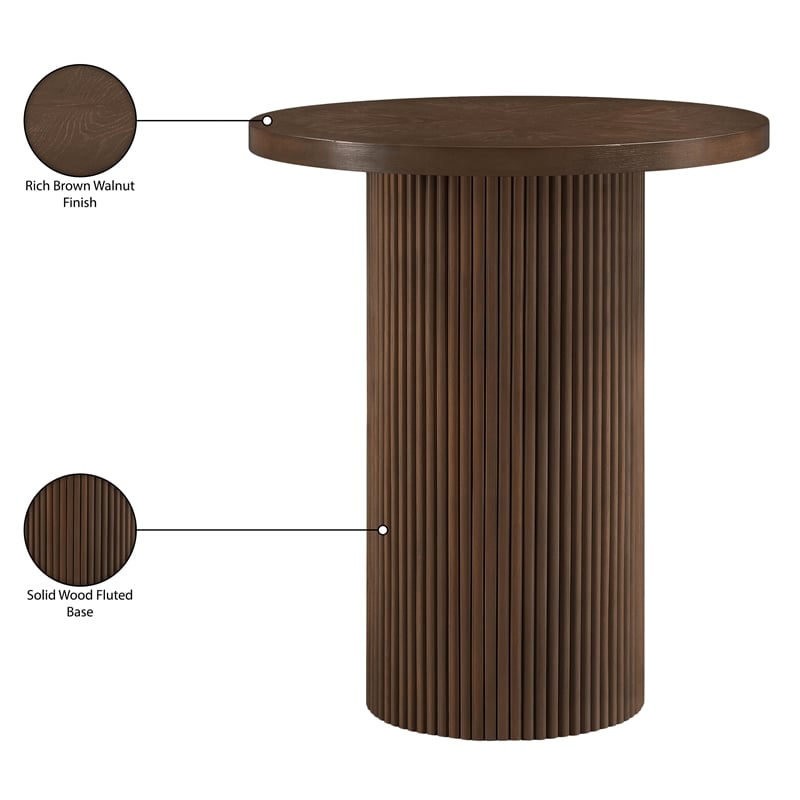 Meridian Furniture Belinda Brown Oak Veneer And Solid Wood Bar Height Table