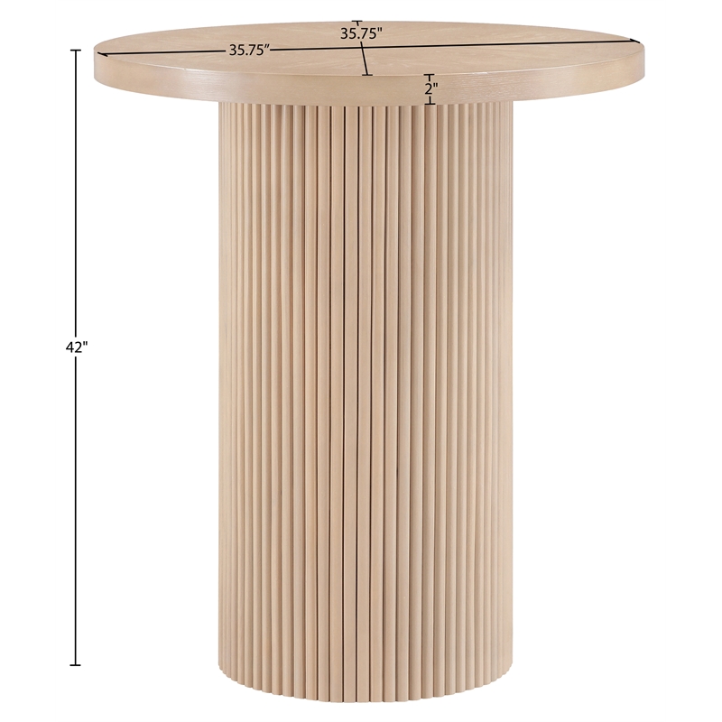 Meridian Furniture Belinda Natural Oak Veneer And Solid Wood Bar Height Table