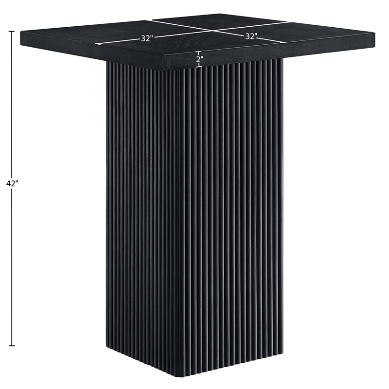 Meridian Furniture Belinda Black Oak Veneer And Solid Wood Bar Height Table