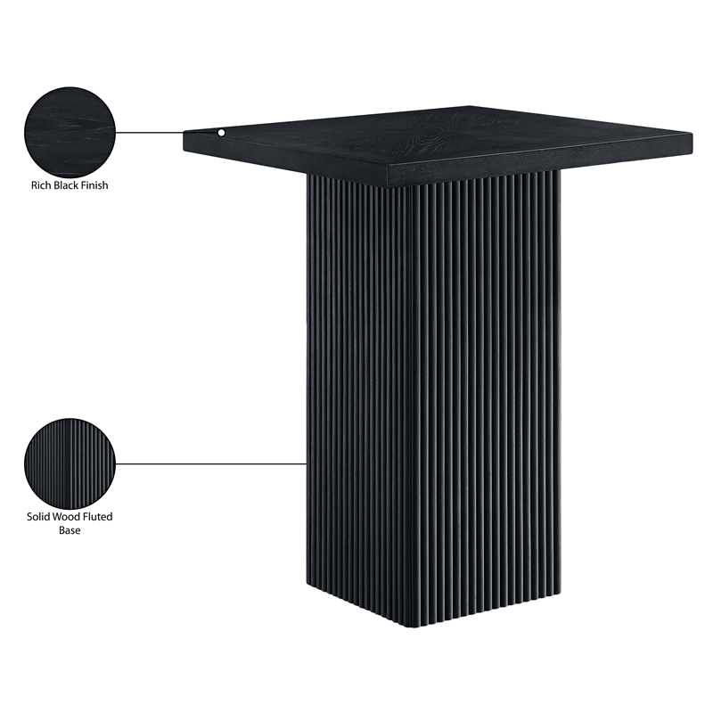 Meridian Furniture Belinda Black Oak Veneer And Solid Wood Bar Height Table