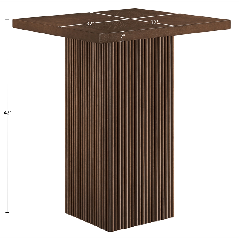 Meridian Furniture Belinda Brown Oak Veneer And Solid Wood Bar Height Table