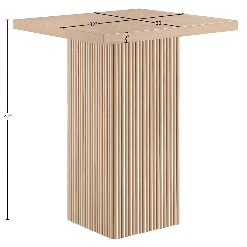 Meridian Furniture Belinda Natural Oak Veneer And Solid Wood Bar Height Table