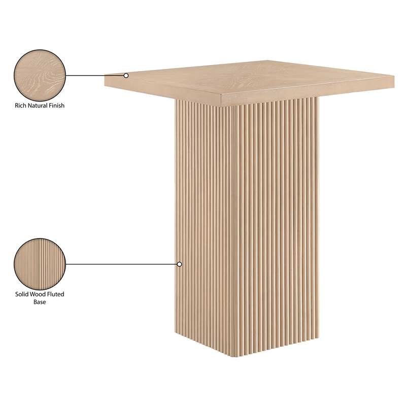 Meridian Furniture Belinda Natural Oak Veneer And Solid Wood Bar Height Table