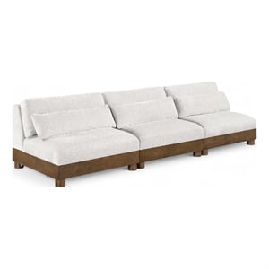 Meridian Furniture Turin 120&quot Cream Chenille Fabric 3pc. Modular Sofa