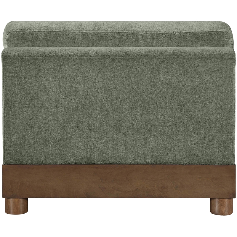 Meridian Furniture Turin Green Chenille Fabric Upholstered Modular Armless Chair