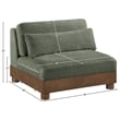 Meridian Furniture Turin Green Chenille Fabric Upholstered Modular Armless Chair