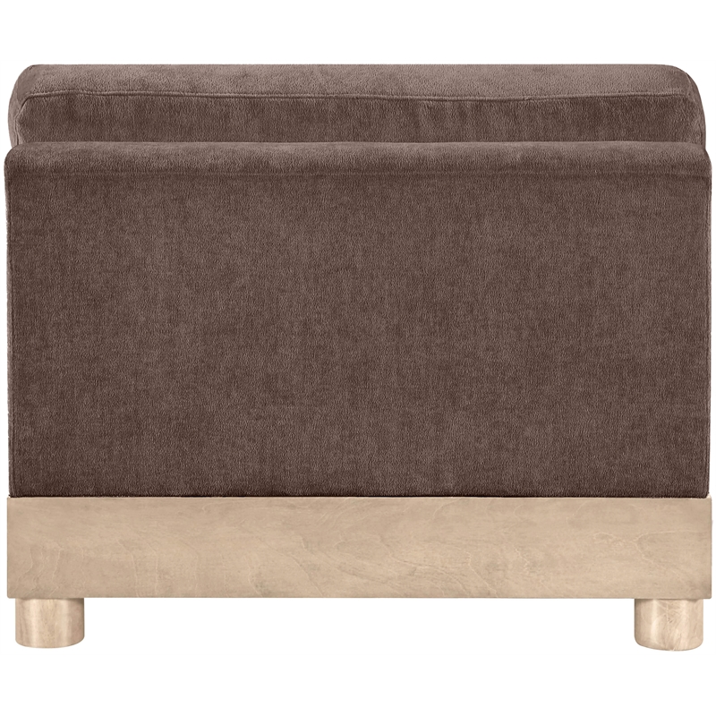 Meridian Furniture Turin Brown Chenille Fabric Upholstered Modular Armless Chair