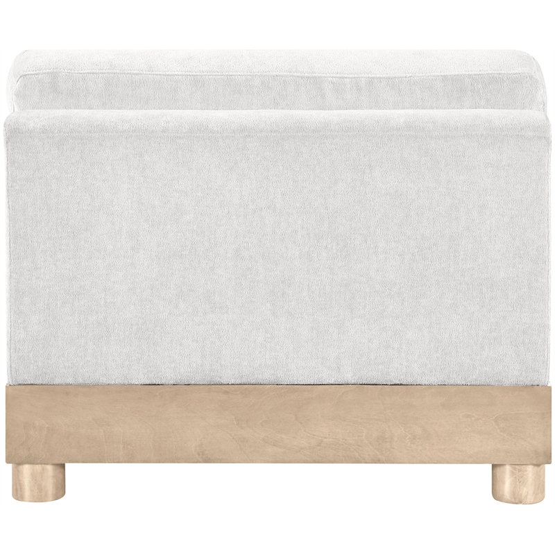 Meridian Furniture Turin Cream Chenille Fabric Upholstered Modular Armless Chair