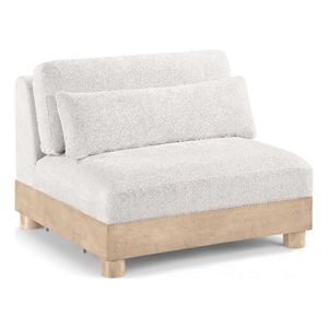 Meridian Furniture Turin Cream Chenille Fabric Upholstered Modular Armless Chair