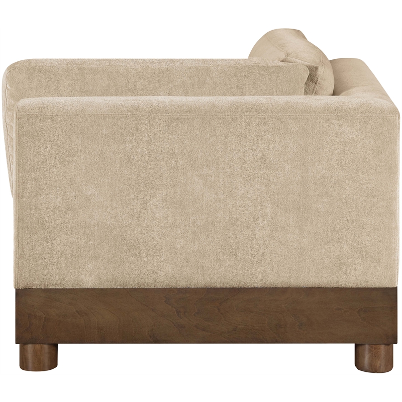Meridian Furniture Turin Beige Chenille Fabric Upholstered Modular Corner Chair