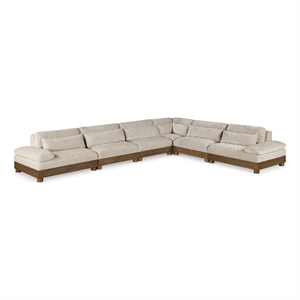 Meridian Furniture Turin 167.75&quot Taupe Chenille Fabric 6pc. Modular Sectional