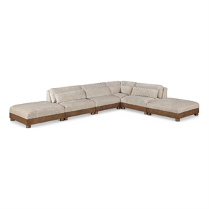 Meridian Furniture Turin 160&quot Taupe Chenille Fabric 6pc. Modular Sectional