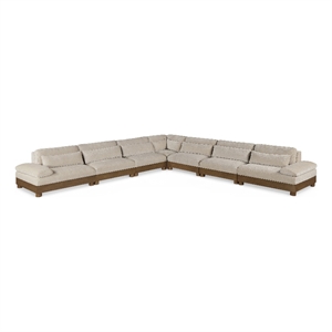 Meridian Furniture Turin 167.75&quot Taupe Chenille Fabric 7pc. Modular Sectional