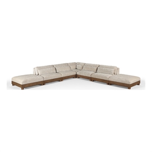 Meridian Furniture Turin 160&quot Taupe Chenille Fabric 7pc. Modular Sectional