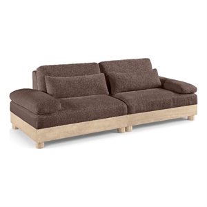 Meridian Furniture Turin 95.5&quot Brown Chenille Fabric 2pc. Modular Loveseat