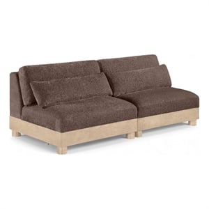 Meridian Furniture Turin 80&quot Brown Chenille Fabric 2pc. Modular Loveseat