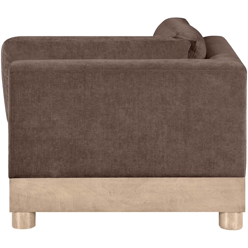 Meridian Furniture Turin Brown Chenille Fabric Upholstered Modular Corner Chair