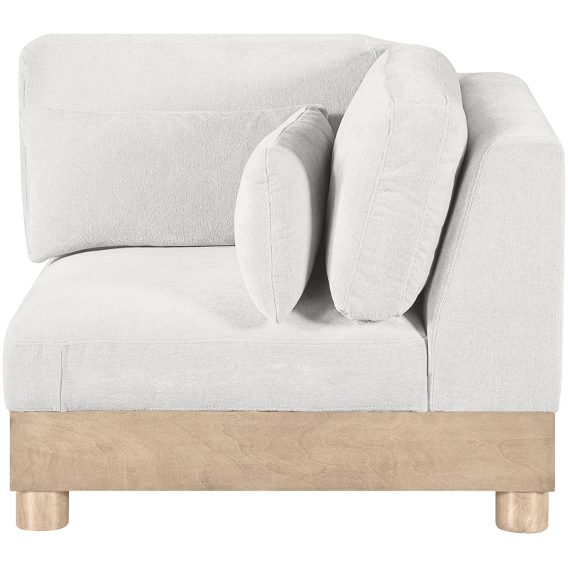 Meridian Furniture Turin Cream Chenille Fabric Upholstered Modular Corner Chair
