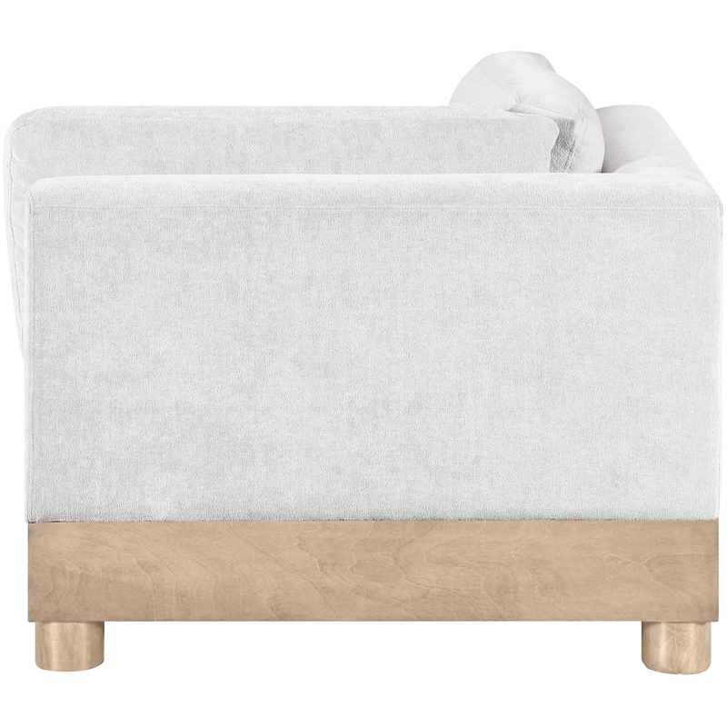 Meridian Furniture Turin Cream Chenille Fabric Upholstered Modular Corner Chair