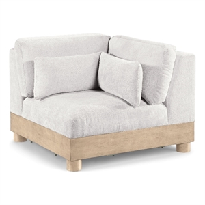 Meridian Furniture Turin Cream Chenille Fabric Upholstered Modular Corner Chair