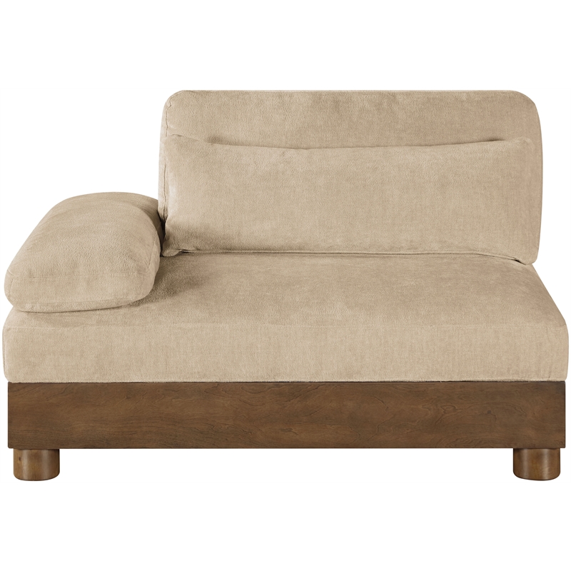 Meridian Furniture Turin Beige Chenille Upholstered Modular Left Arm Chair