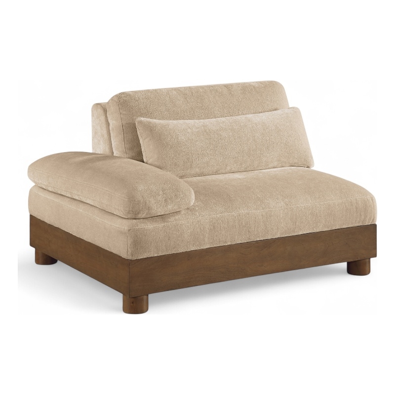 Meridian Furniture Turin Beige Chenille Upholstered Modular Left Arm Chair