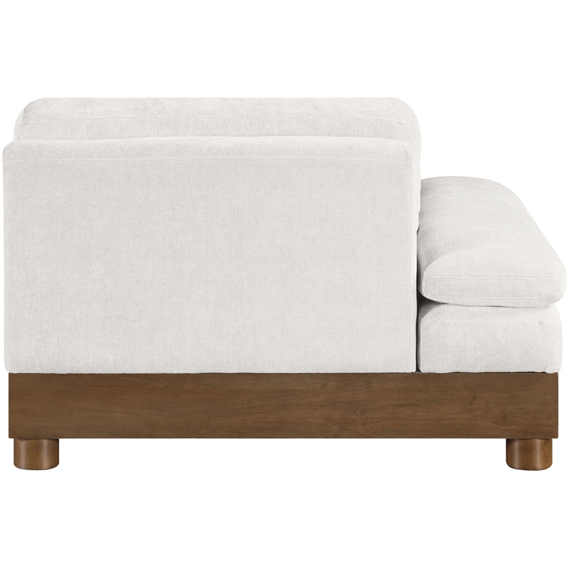 Meridian Furniture Turin Cream Chenille Upholstered Modular Left Arm Chair