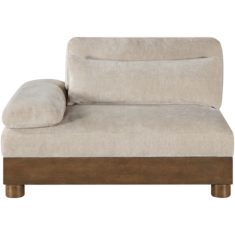 Meridian Furniture Turin Taupe Chenille Upholstered Modular Left Arm Chair