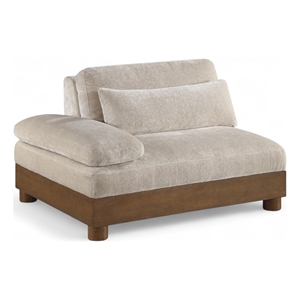 Meridian Furniture Turin Taupe Chenille Upholstered Modular Left Arm Chair