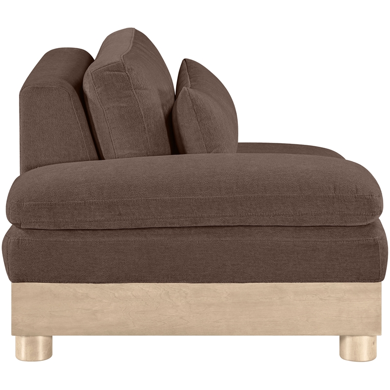 Meridian Furniture Turin Brown Chenille Upholstered Modular Left Arm Chair