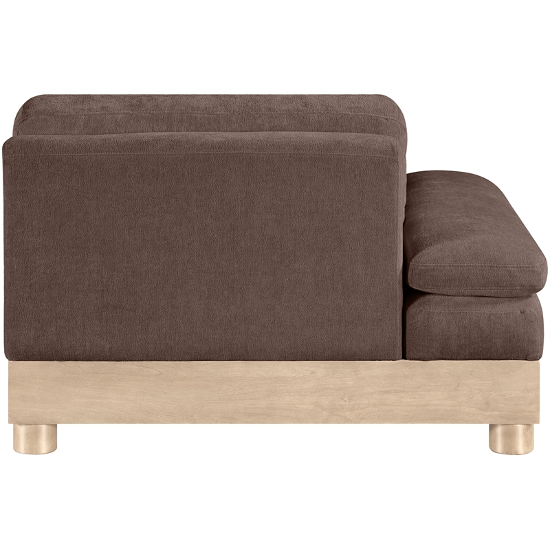 Meridian Furniture Turin Brown Chenille Upholstered Modular Left Arm Chair