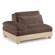 Meridian Furniture Turin Brown Chenille Upholstered Modular Left Arm Chair