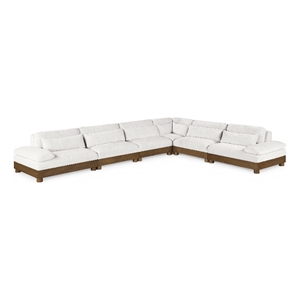 Meridian Furniture Turin 167.75&quot Cream Chenille Fabric 6pc. Modular Sectional