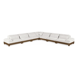 Meridian Furniture Turin 167.75&quot Cream Chenille Fabric 7pc. Modular Sectional