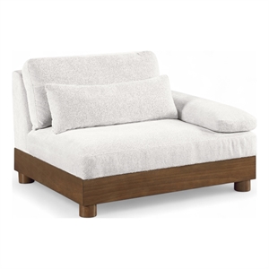 Meridian Furniture Turin Cream Chenille Upholstered Modular Right Arm Chair