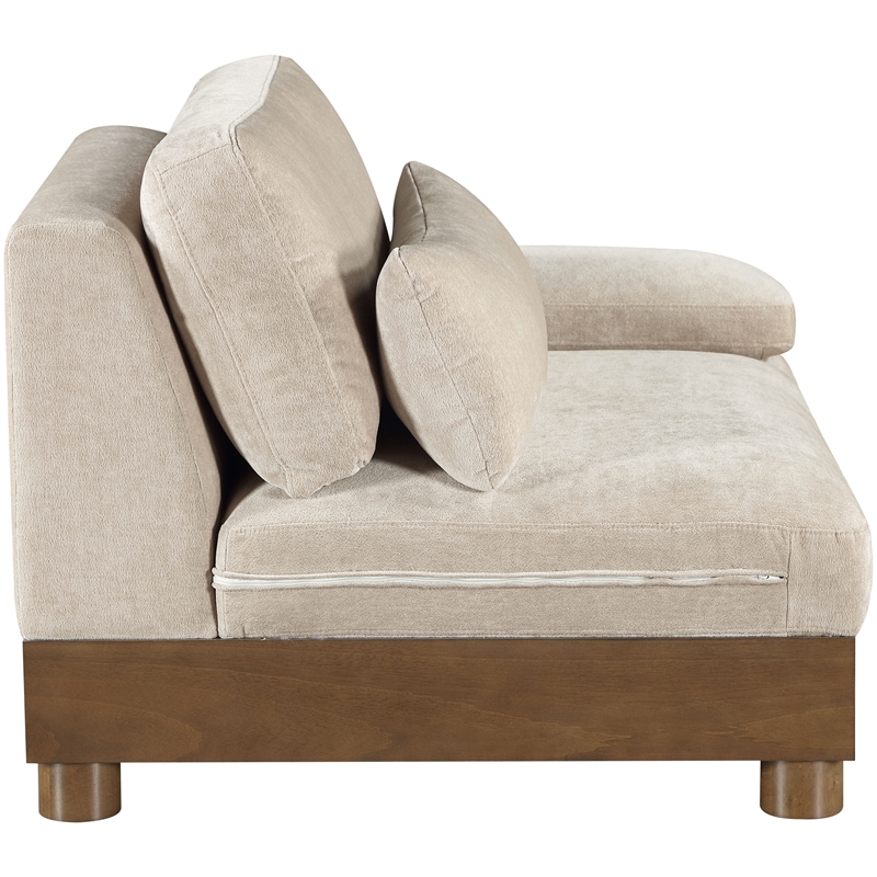 Meridian Furniture Turin Taupe Chenille Upholstered Modular Right Arm Chair