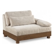 Meridian Furniture Turin Taupe Chenille Upholstered Modular Right Arm Chair